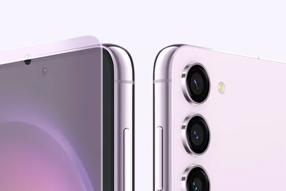 The Samsung Galaxy S23 with glass screen.